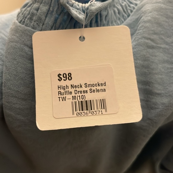 Miss Behave new with tags high neck smocked ruffle dress Selena tween size 10 - Picture 3 of 3